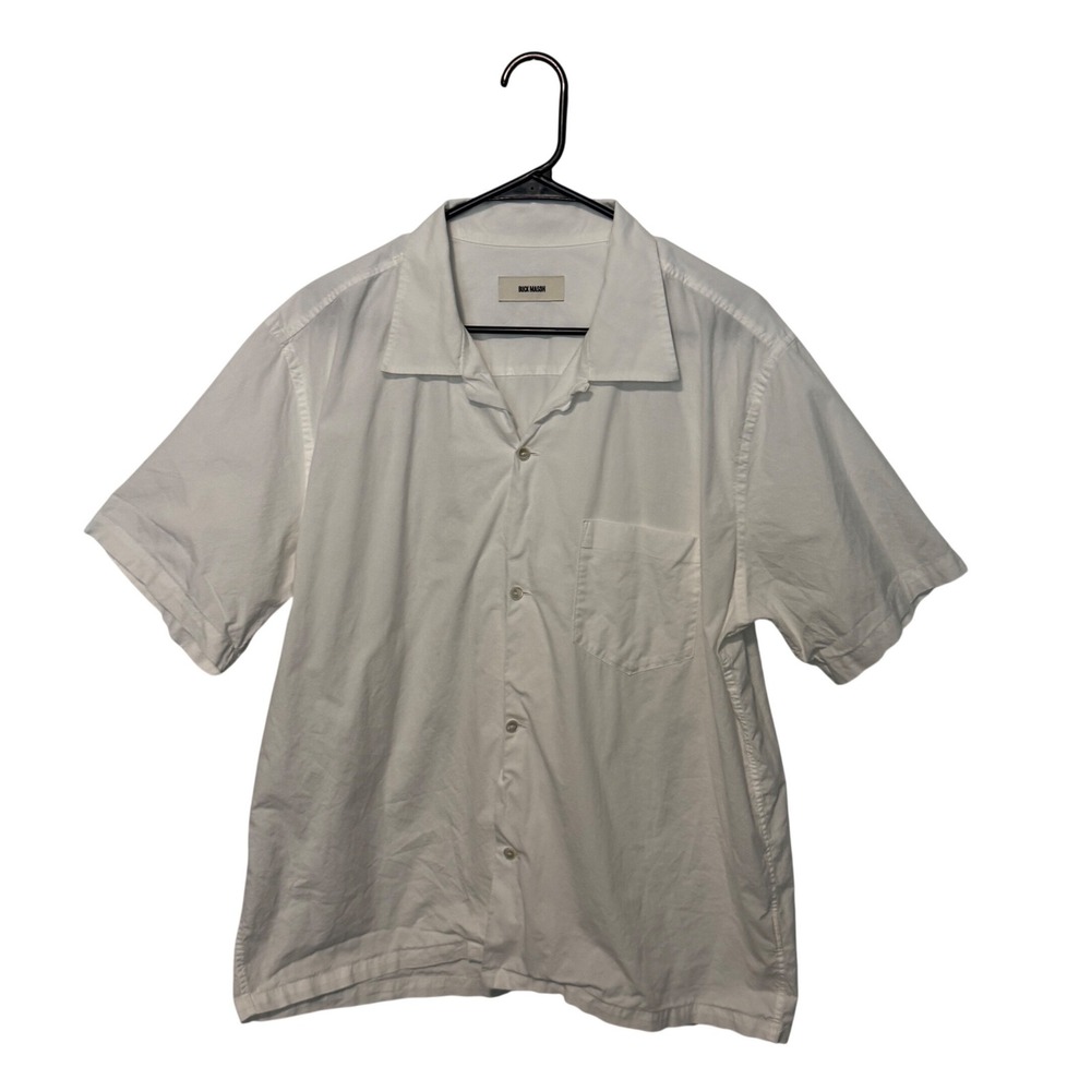 Buck Mason Wornwell Camp Shirt Mens Large White Short Sleeve Cotton Huckberry